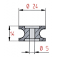 Poulie à gorges - Ø24 x 14 x Ø5