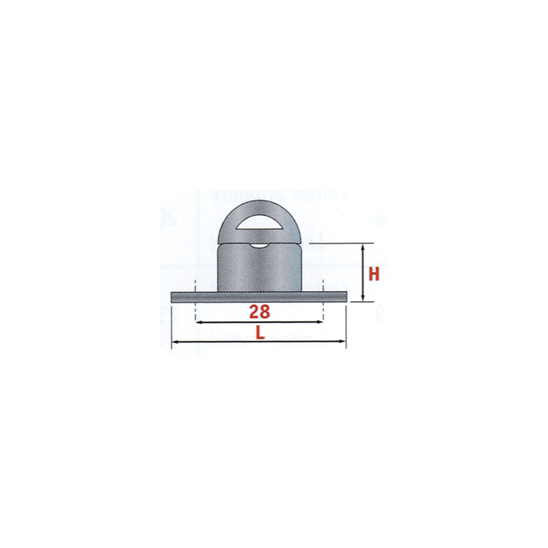 Tourniquet DOT grande hauteur + oeillet - Laiton nickelé (K4110